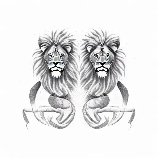 lion and scorpion tattoo design idea