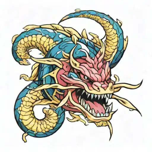 Shiny Gyarados wi master ball tattoo design idea
