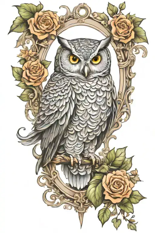 owl and elephant tattoo artist painting tattoo design idea