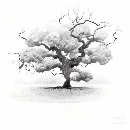tree struck by lightning  tattoo design idea