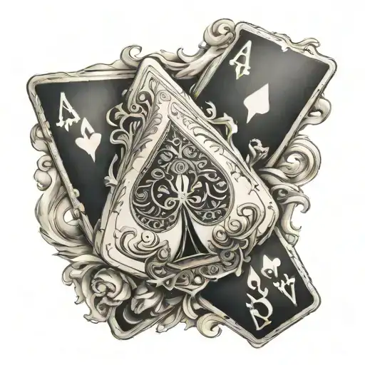 ace of spades playing card tattoo design idea