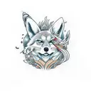 Kitzune renard à 9 queues et Calcifer  tattoo design idea