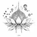 moon lotus vines tattoo design idea