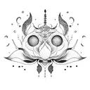 moon lotus vines tattoo design idea