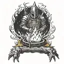 dark souls bonfire tattoo design idea