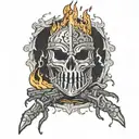 dark souls bonfire tattoo design idea