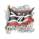 Trinidad and tobago flag tattoo design idea