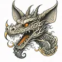 dragon wrapped around fore arm tattoo design idea