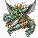 dragon wrapped around fore arm tattoo design idea