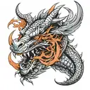 dragon wrapped around fore arm tattoo design idea