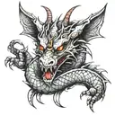 dragon wrapped around fore arm tattoo design idea