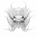 axolotl with aztec armor tattoo design idea