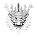 axolotl with aztec armor tattoo design idea