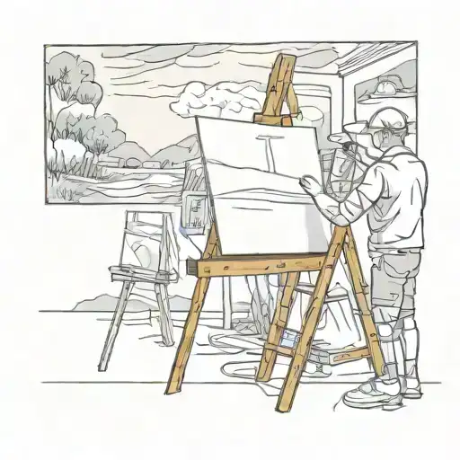 artist and canvas tattoo design idea