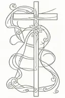 Cross with John 3:16 and CMM23 words in cross tattoo design idea