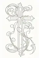 Cross with John 3:16 and CMM23 words in cross tattoo design idea