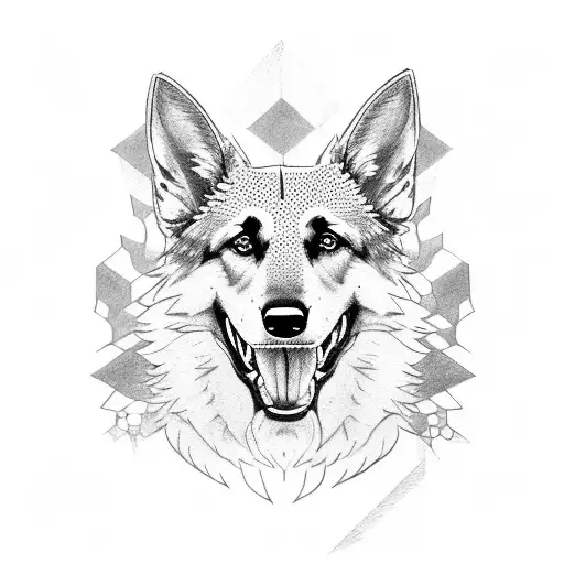 german shepherd jaws tattoo design idea