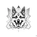 german shepherd jaws tattoo design idea