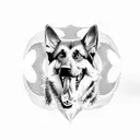 german shepherd jaws tattoo design idea