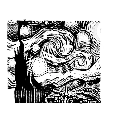 starry night van gogh tattoo design idea