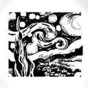 starry night van gogh tattoo design idea