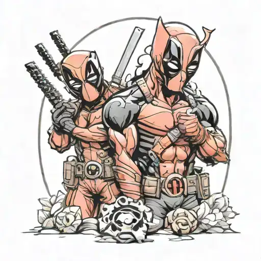 deadpool and wolverine tattoo design idea