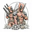 deadpool and wolverine tattoo design idea