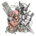 deadpool and wolverine tattoo design idea