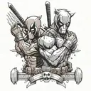 deadpool and wolverine tattoo design idea