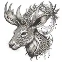 decaying jackalope tattoo design idea