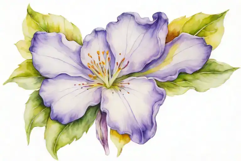 Violet flower tattoo design idea