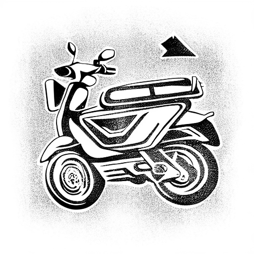 scooter adventure travel tattoo design idea