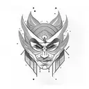 half face jester, half face king, shadows  tattoo design idea