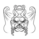  face, left half jester, right half face, shadows  tattoo design idea