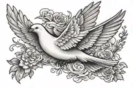 Dove flying bird tattoo design idea