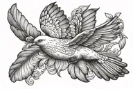 Dove flying bird tattoo design idea