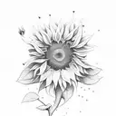 Sunflower tattoo design idea