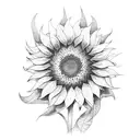 Sunflower tattoo design idea