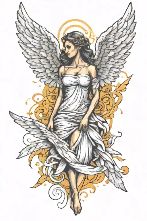 Biblical angel wings tattoo design idea