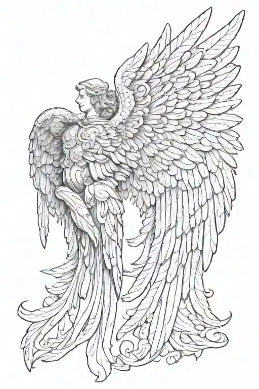 Biblical angel wings tattoo design idea