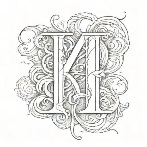 d and m letters tattoo design idea