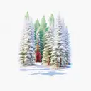 A new-school interpretation of a cedar forest with hidden hockey references tattoo design idea