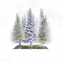 A new-school interpretation of a cedar forest with hidden hockey references tattoo design idea