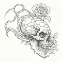scorpion skull rose fire tattoo design idea