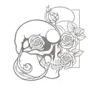 scorpion skull rose fire tattoo design idea