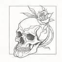 scorpion skull rose fire tattoo design idea