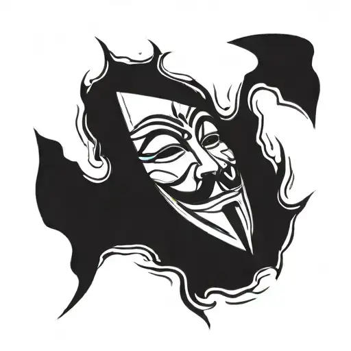 v for vendetta logo tattoo design idea