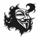 v for vendetta logo tattoo design idea