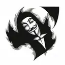 v for vendetta logo tattoo design idea