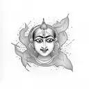 हे राम  हे कृष्ण written in tattoo design with mor pankh below it tattoo design idea